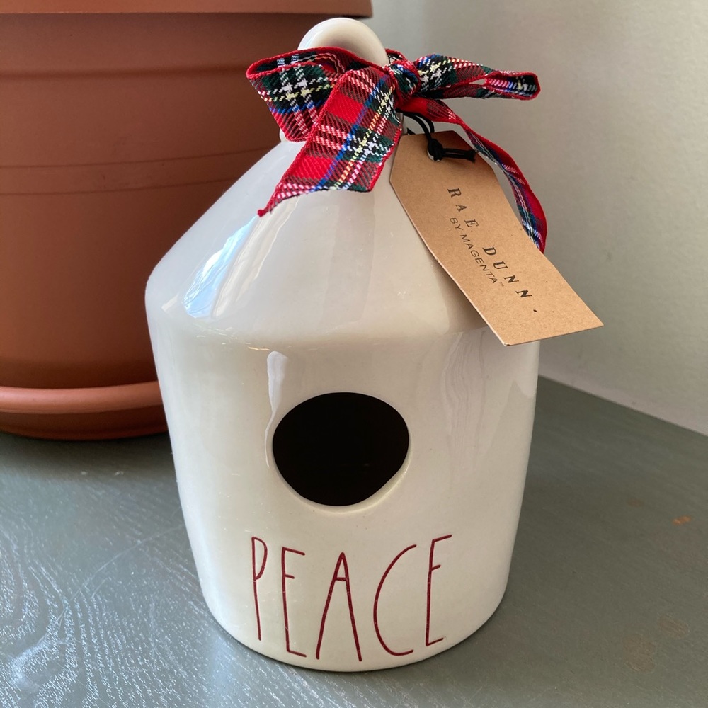 RAE DUNN HOLIDAY PEACE BIRD HOUSE